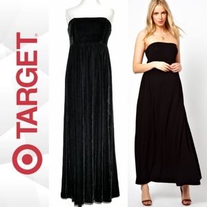 Target Limited Edition black velvet bandeau maxi